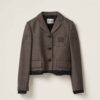 Miu Miu Women Single-breasted Prince of Wales Check Jacket