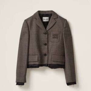 Miu Miu Women Single-breasted Prince of Wales Check Jacket