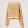 Miu Miu Women Wool Sweater with Jacquard Logo-Yellow