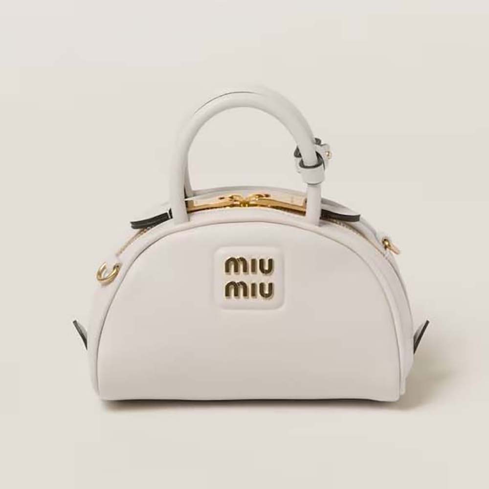 Miu Miu Women mini Leather Top-handle Bag-White