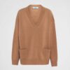 Prada Men Wool and Cashmere Sweater-Brown