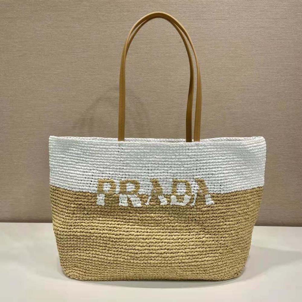 Prada Women Crochet and Leather Tote Bag 3 Prada Women Crochet and Leather Tote Bag - Image 3