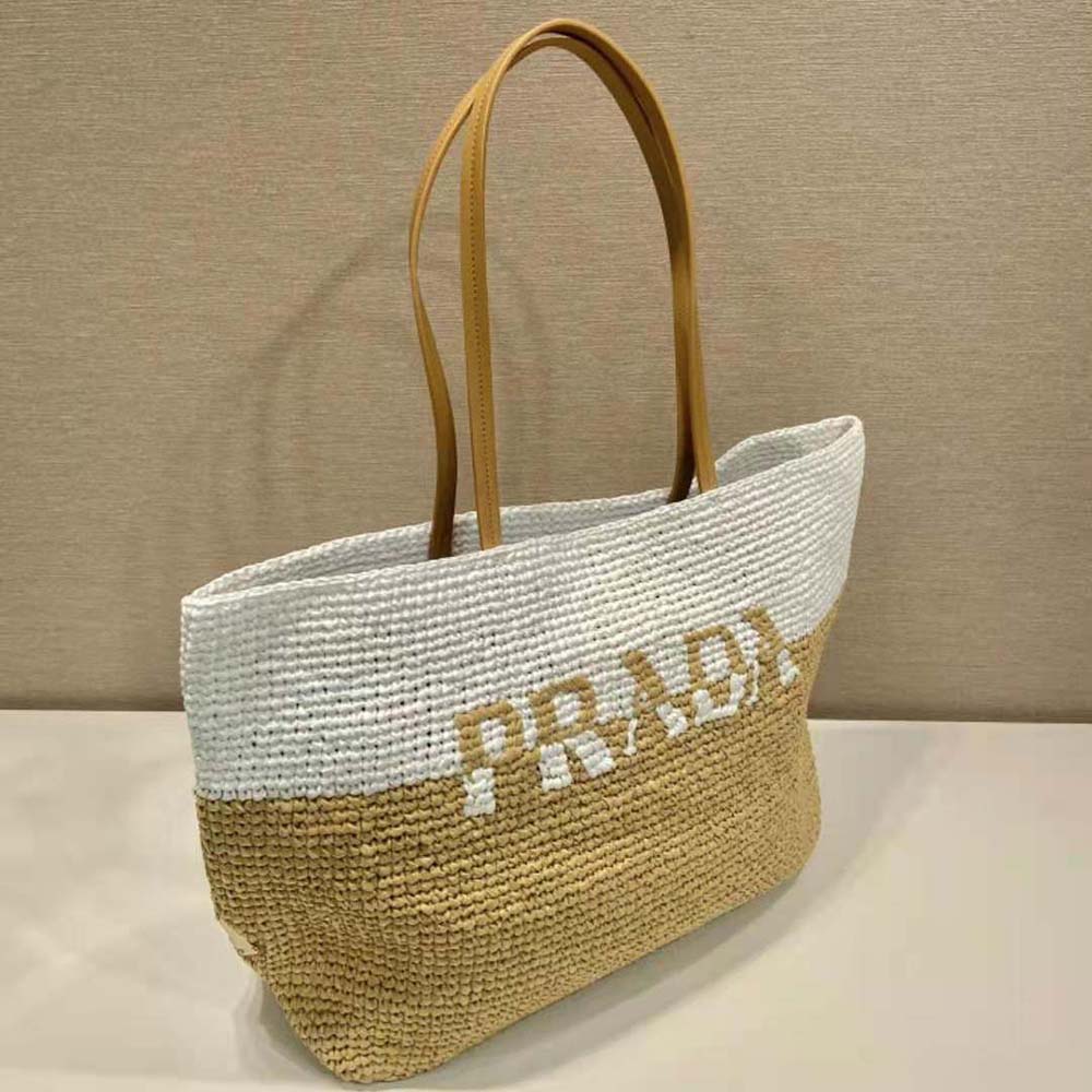 Prada Women Crochet and Leather Tote Bag 4 Prada Women Crochet and Leather Tote Bag - Image 4