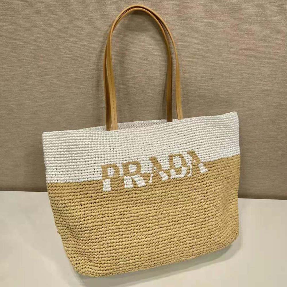 Prada Women Crochet and Leather Tote Bag 2 Prada Women Crochet and Leather Tote Bag - Image 2