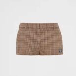 Prada Women Houndstooth Check Shorts