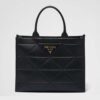 Prada Women Large Leather Prada Symbole Bag with Topstitching