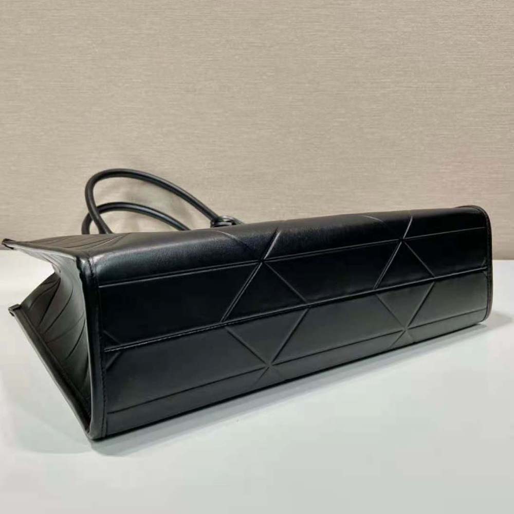 Prada Women Large Leather Prada Symbole Bag with Topstitching 5 Prada Women Large Leather Prada Symbole Bag with Topstitching - Image 5