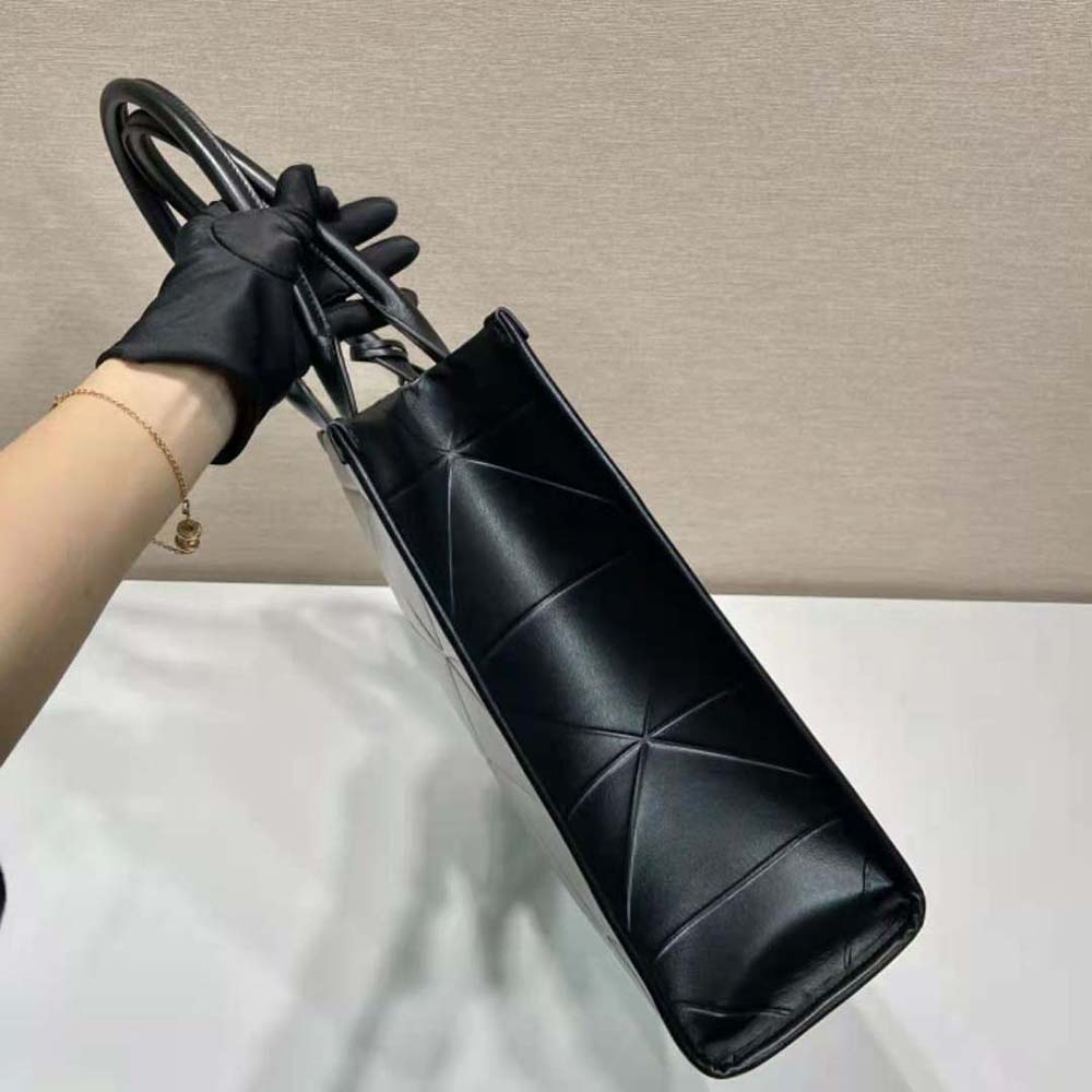 Prada Women Large Leather Prada Symbole Bag with Topstitching 6 Prada Women Large Leather Prada Symbole Bag with Topstitching - Image 6