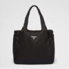 Prada Women Large Padded Re-Nylon Tote Bag-Black