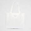 Prada Women Large Padded Re-Nylon Tote Bag-White