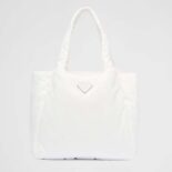 Prada Women Large Padded Re-Nylon Tote Bag-White