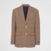 Prada Women Single-breasted Houndstooth Check Jacket