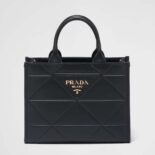 Prada Women Small Leather Prada Symbole Bag with Topstitching