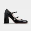Roger Vivier Women Trés Vivier Strass Buckle Mini Babies Pumps in Patent Leather