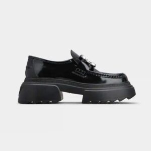 Roger Vivier Women Wallaviv Strass Buckle Loafers in Patent Leather