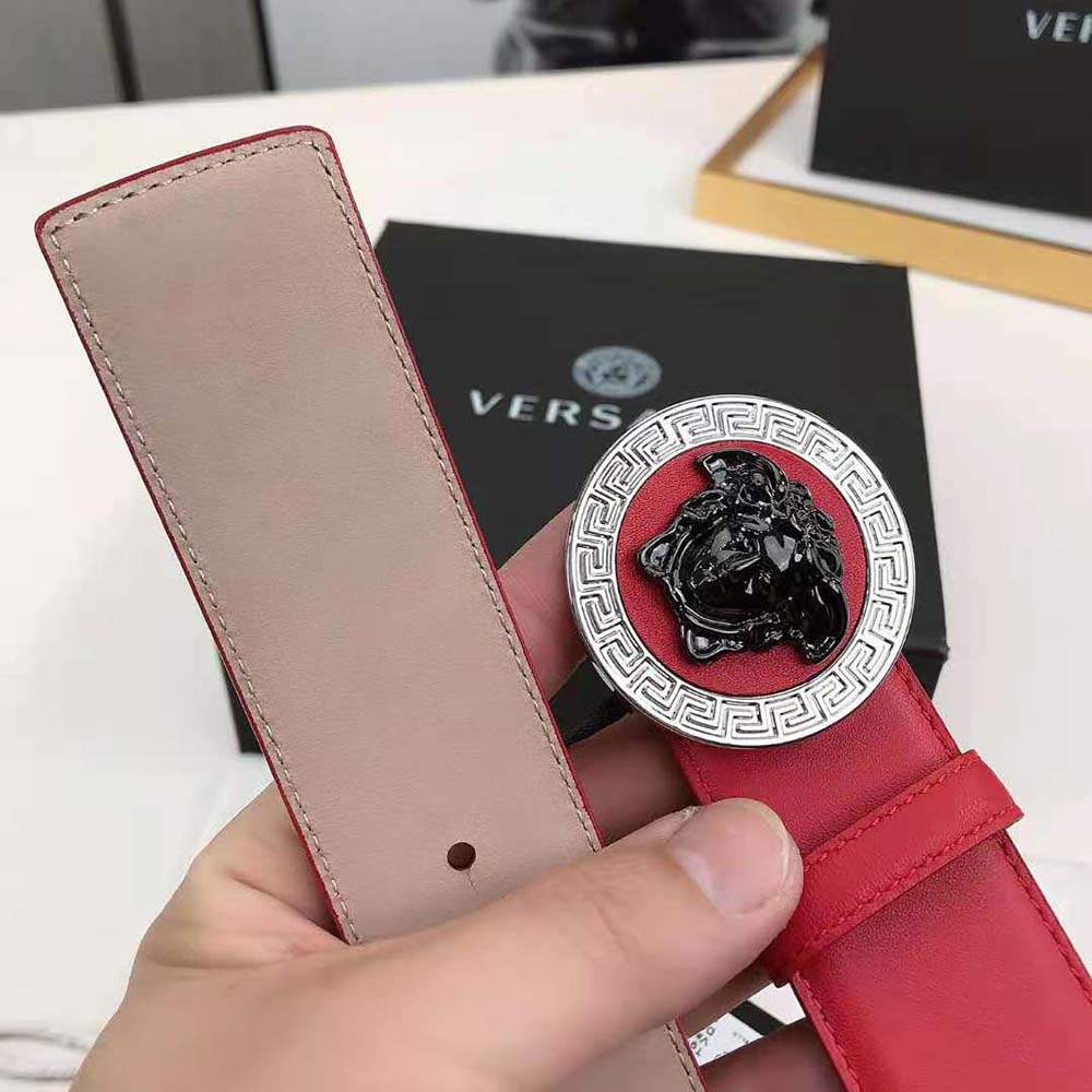 mens red versace belt