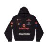 Balenciaga Men Top League Hoodie Oversized in Black
