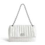 Balenciaga Women Monaco Medium Chain Bag Quilted in off White