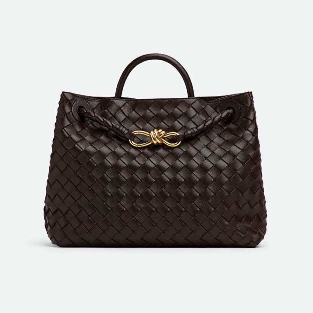 Bottega Veneta Women Medium Andiamo In Lambskin Leather Brown