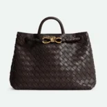 Bottega Veneta Women Medium Andiamo in Lambskin Leather-Chocolate Brown