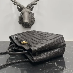 Bottega Veneta Women Medium Andiamo in Lambskin Leather-Chocolate Brown