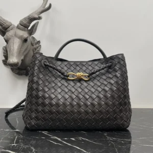 Bottega Veneta Women Medium Andiamo in Lambskin Leather-Chocolate Brown