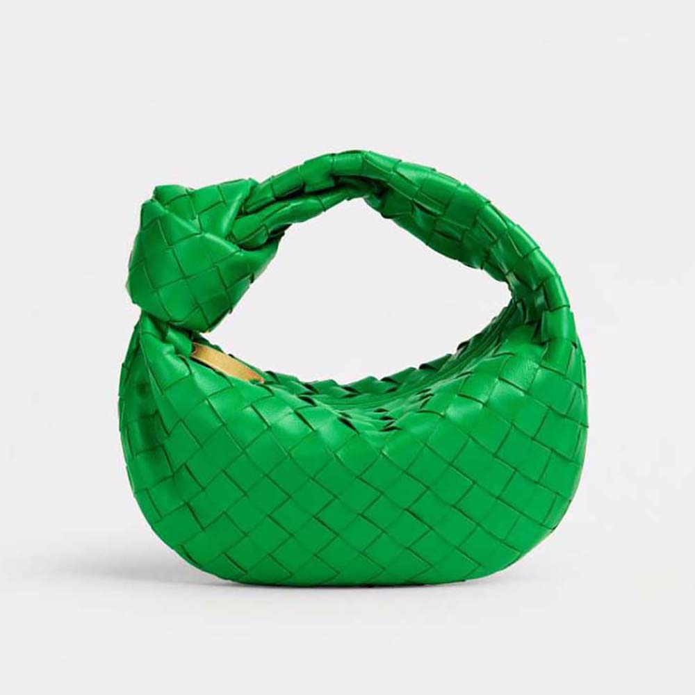 Bottega Veneta Women Mini Jodie in Lambskin Leather-Green