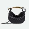 Bottega Veneta Women Mini Sardine in Supple Lambskin Leather-Black