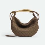 Bottega Veneta Women Mini Sardine in Supple Lambskin Leather-Brown
