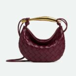 Bottega Veneta Women Mini Sardine in Supple Lambskin Leather-Maroon