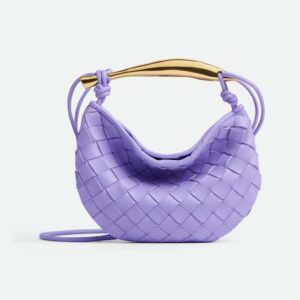 Bottega Veneta Women Mini Sardine in Supple Lambskin Leather-Purple