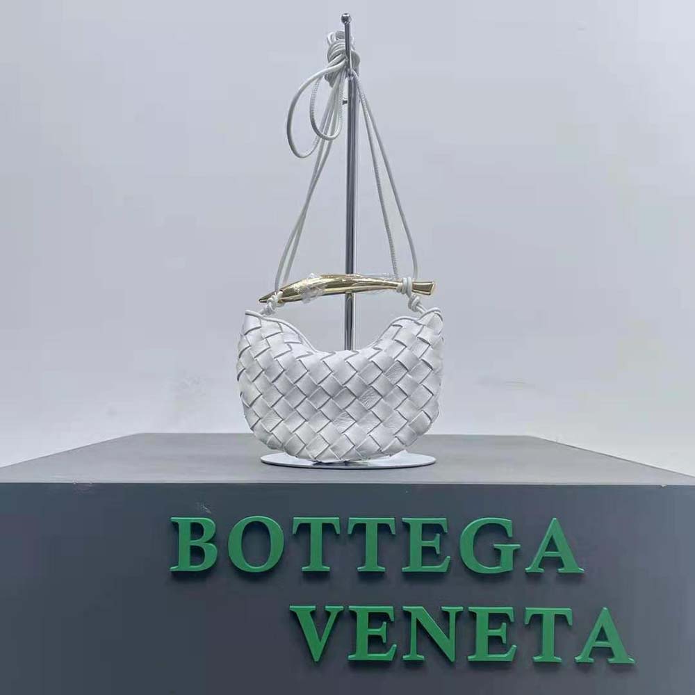 Bottega Veneta Women Mini Sardine in Supple Lambskin Leather-White 2 Bottega Veneta Women Mini Sardine in Supple Lambskin Leather-White - Image 2
