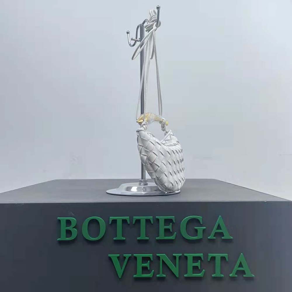 Bottega Veneta Women Mini Sardine in Supple Lambskin Leather-White 4 Bottega Veneta Women Mini Sardine in Supple Lambskin Leather-White - Image 4