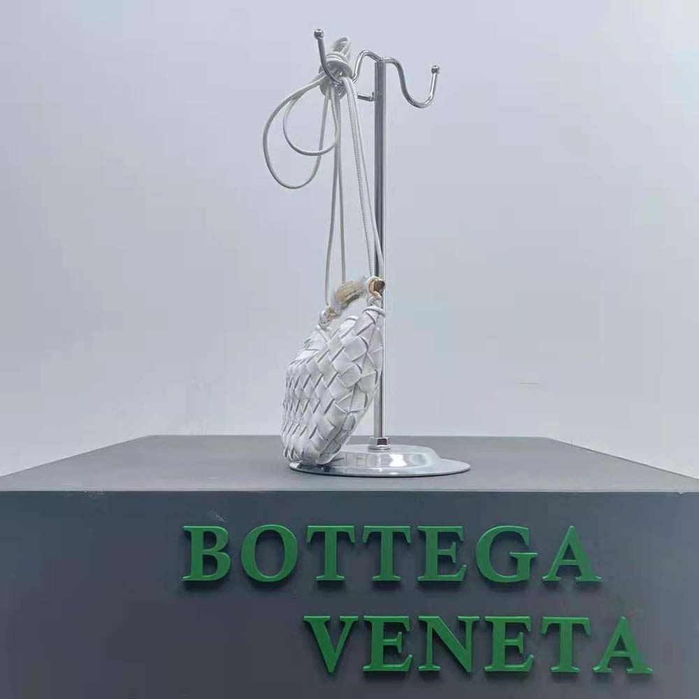 Bottega Veneta Women Mini Sardine in Supple Lambskin Leather-White 3 Bottega Veneta Women Mini Sardine in Supple Lambskin Leather-White - Image 3