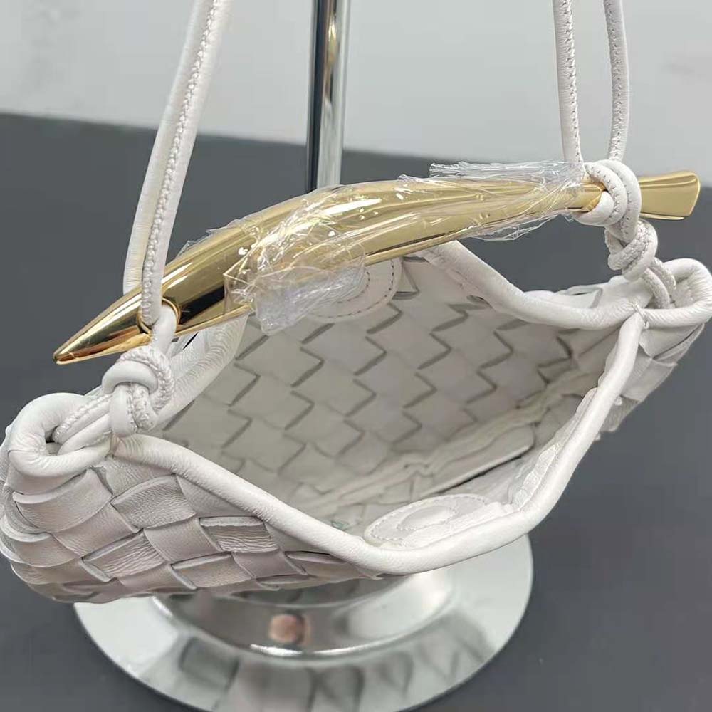 Bottega Veneta Women Mini Sardine in Supple Lambskin Leather-White 6 Bottega Veneta Women Mini Sardine in Supple Lambskin Leather-White - Image 6