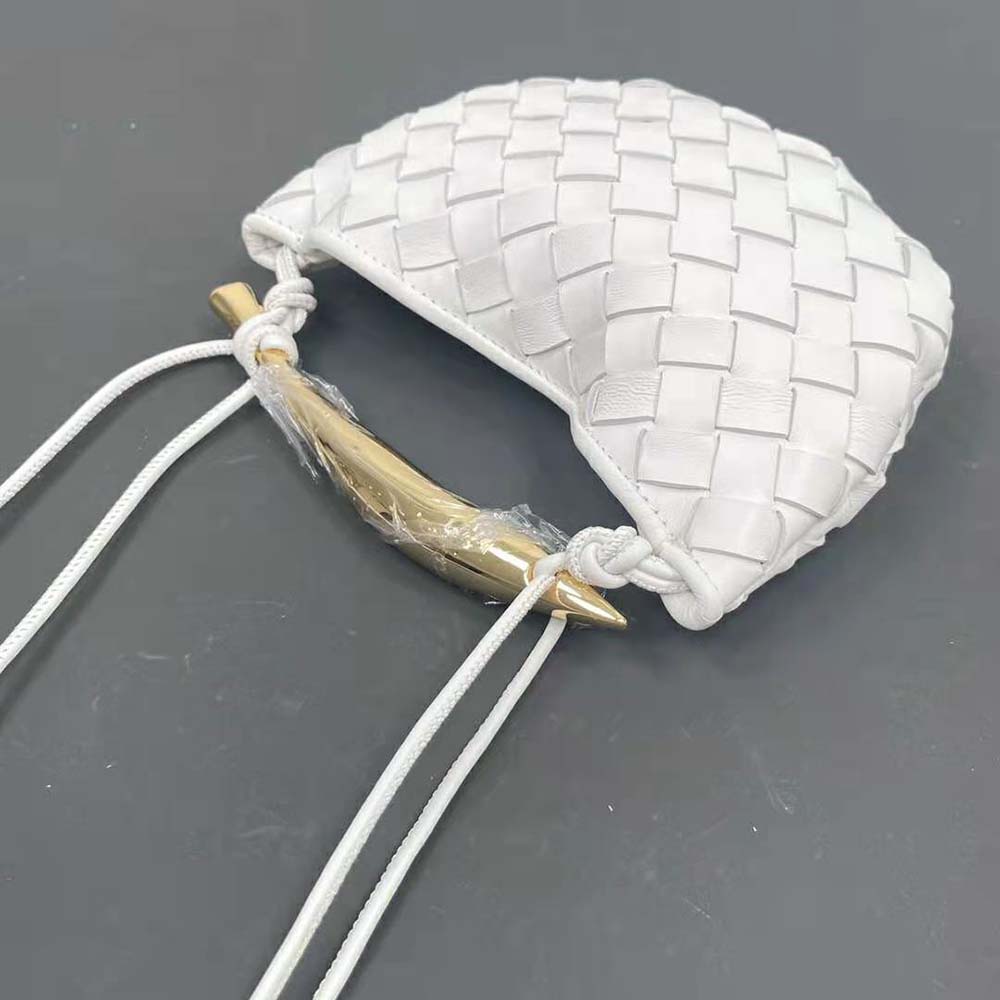 Bottega Veneta Women Mini Sardine in Supple Lambskin Leather-White 5 Bottega Veneta Women Mini Sardine in Supple Lambskin Leather-White - Image 5