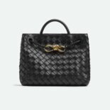 Bottega Veneta Women Small Andiamo in Lambskin Leather-Black