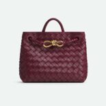 Bottega Veneta Women Small Andiamo in Lambskin Leather-Maroon