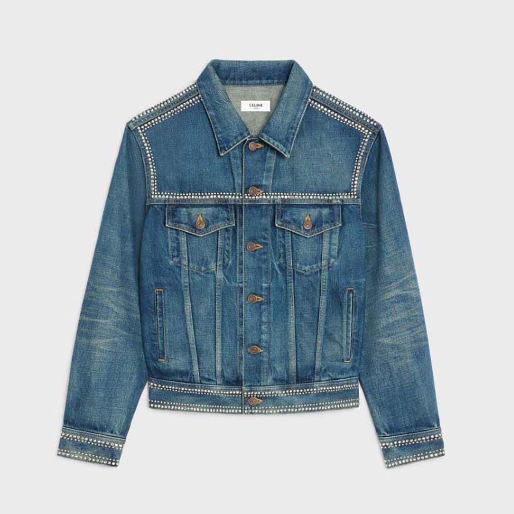 Celine Men Le Palace Trucker Jacket in Dark Union Wash