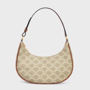 Celine Women Ava Bag in Triomphe Canvas and Calfskin