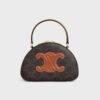 Celine Women Half Moon Case Cuir Triomphe in Triomphe Canvas and Calfskin