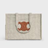 Celine Women Large Cabas Thais in Striped Textile