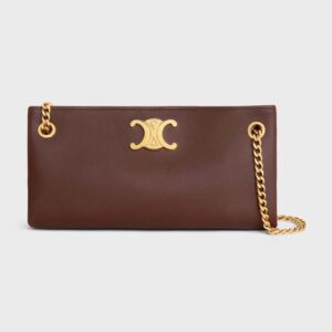 Celine Women Medium Newspaper Bag in Supple Calfskin-Maroon