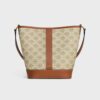 Celine Women Small Bucket Cuir Triomphe in Triomphe Canvas and Calfskin