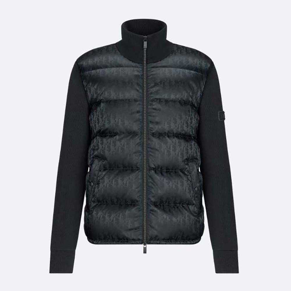 Dior Oblique Quilted Jacket Gray Technical Jacquard | DIOR