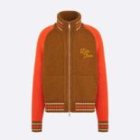 Dior Men Tears Zipped Blouson Brown and Red Wool and Cashmere Jersey