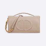 Dior Women CD Signature Mini Bag Powder Beige Calfskin with Embossed CD Signature