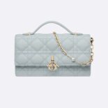 Dior Women Miss Dior Mini Bag Placid Blue Cannage Lambskin