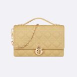 Dior Women Miss Dior Top Handle Bag Pastel Yellow Cannage Lambskin