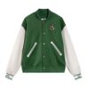 Dior Women Tears Blouson Green Leather Wool and Cashmere